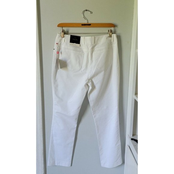 Rafaella Womens Classic Twill Higher Rise Straight Hip Slim Ankle Pants 6 White - Picture 2 of 7